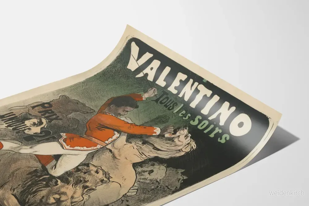 Vintageposter Valentino Domptör Svart och Lejon - Bild 3