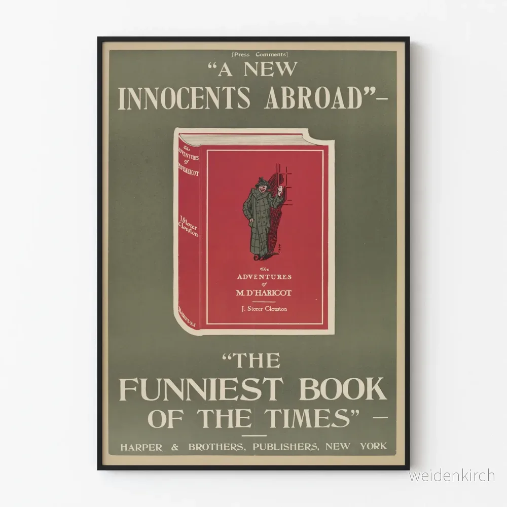 Vintageposter A New Innocents Abroad - Litterär väggdekoration