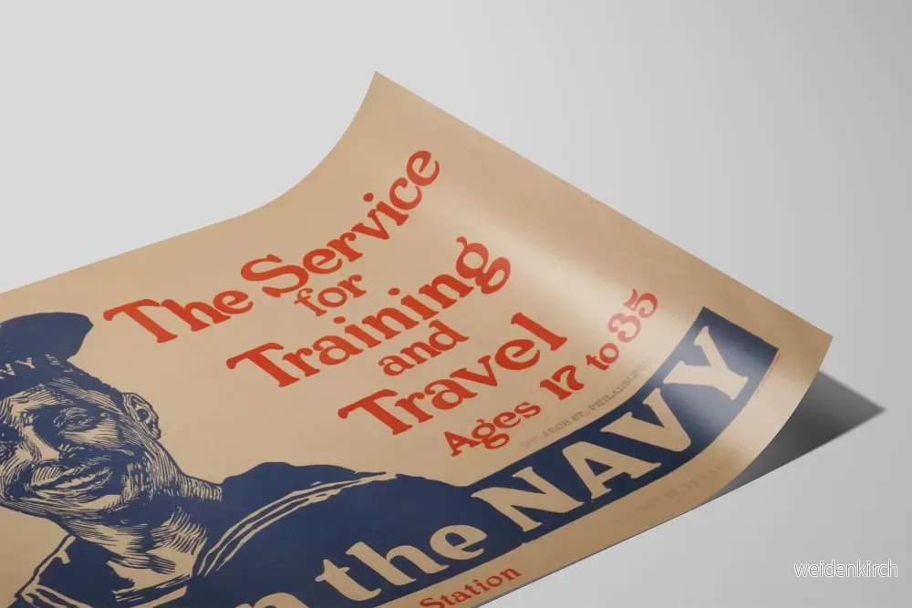 Vintageaffisch för rekrytering till US Navy för väggdekoration - Bild 2