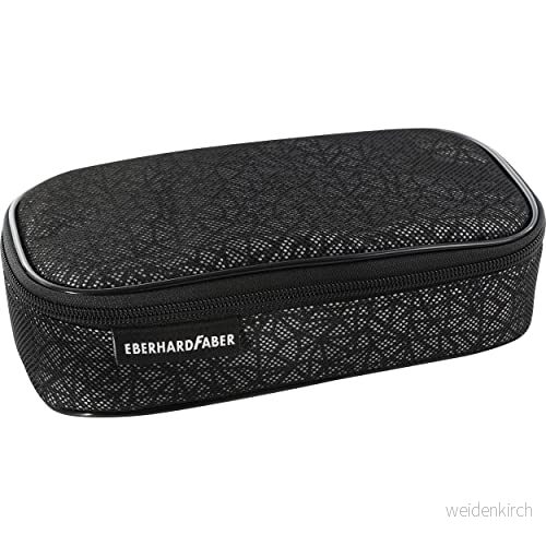 Eberhard Faber 577432 X Style Jumbo pennfodral i svart med grafiskt mönster, dragkedja, stort huvudfack och dragkedja på insidan, för förskola skola 4087205774321