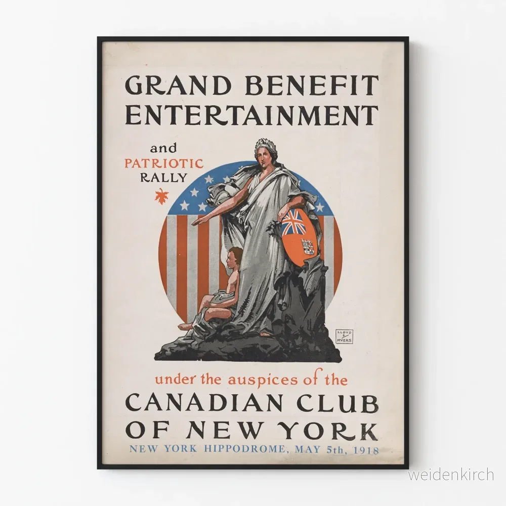 Vintageposter för Grand Benefit Entertainment och Patriotisk Samling 1918 Vintageposter för Grand Benefit Entertainment och Patriotisk Samling 1918