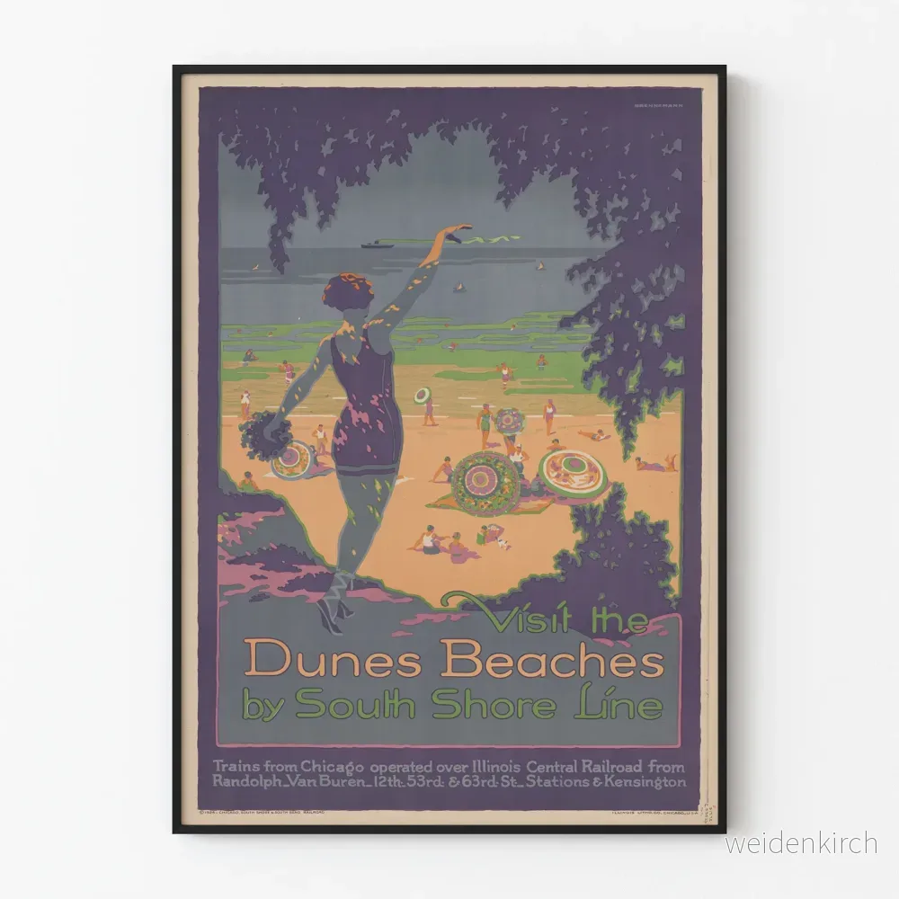 Vintageposter Dunes Beaches South Shore Line