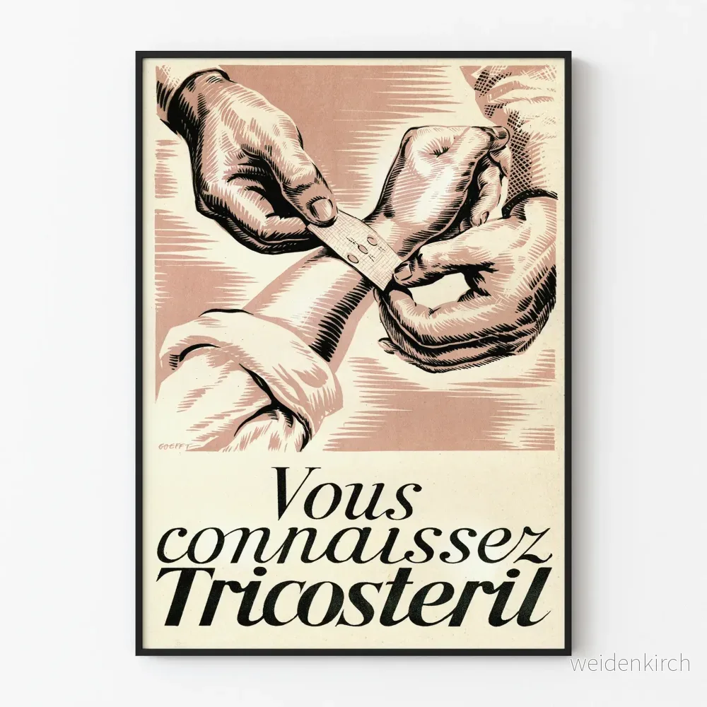 Vintageposter Känner du till Tricosteril - Retro väggdekoration