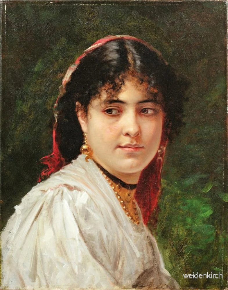Målning porträtt av en ung italiensk kvinna - Alexandre Cabanel - Bild 2