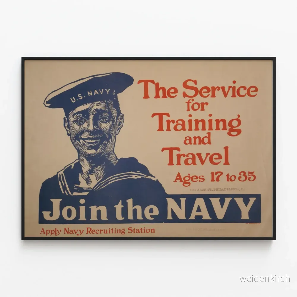 Vintageaffisch för rekrytering till US Navy för väggdekoration Vintageaffisch för rekrytering till US Navy för väggdekoration