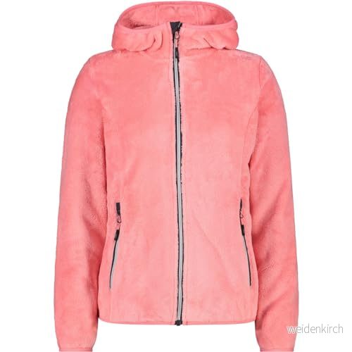 CMP Fleece jacka för kvinnor med fast huva, persika, 52 8058949442070