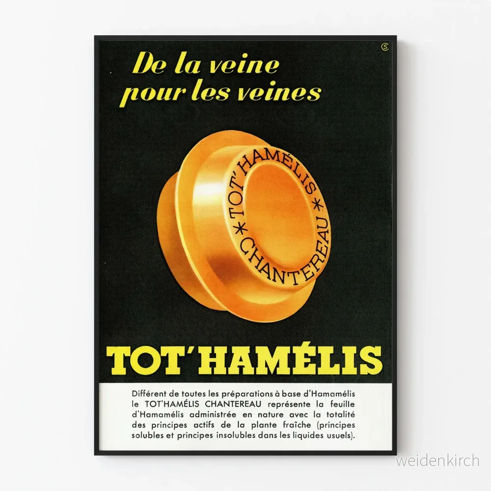 Vintageposter Tot’Hamélis Chantereau för väggdekoration