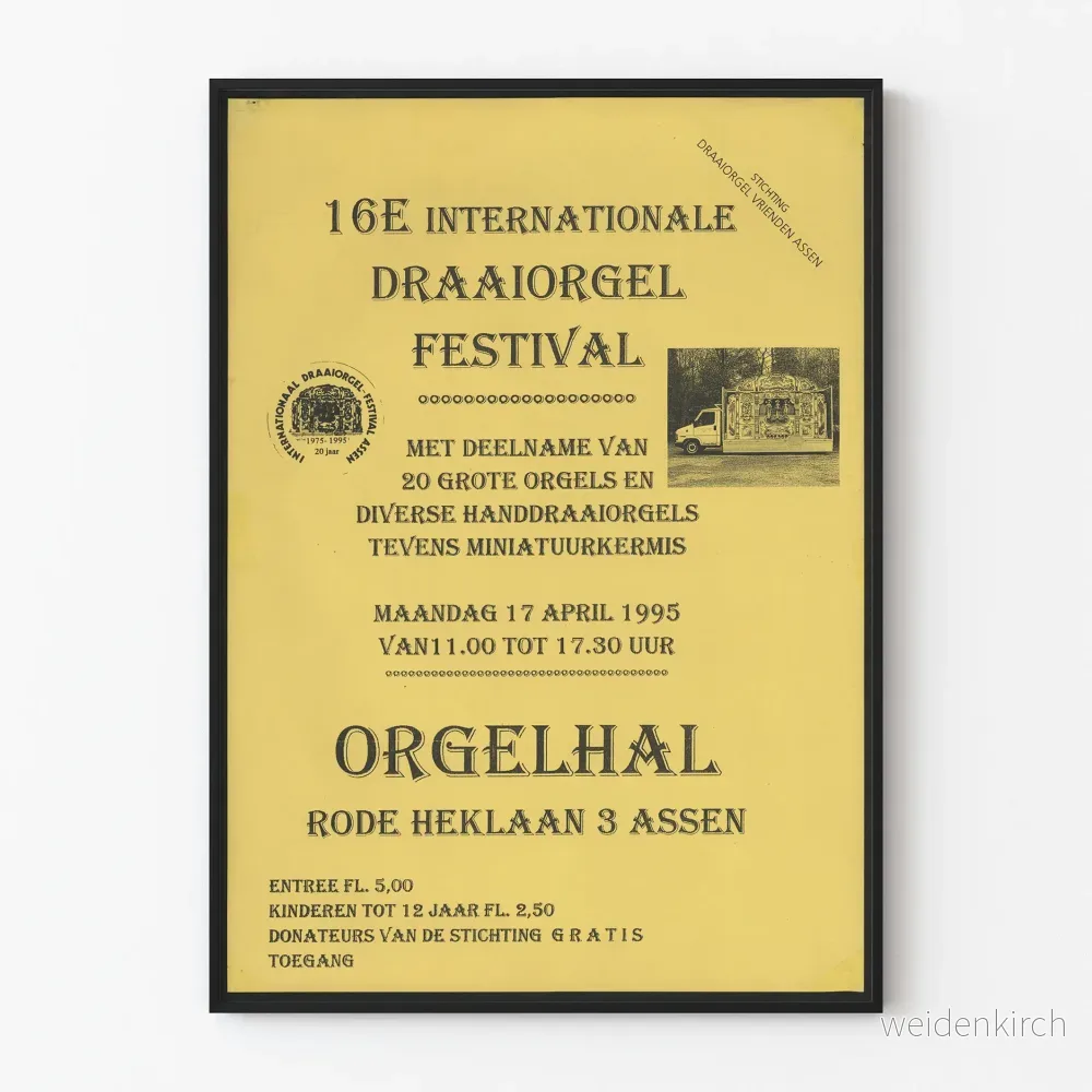Vintageposter för Internationella orgelfestivalen i Barbarie 1995