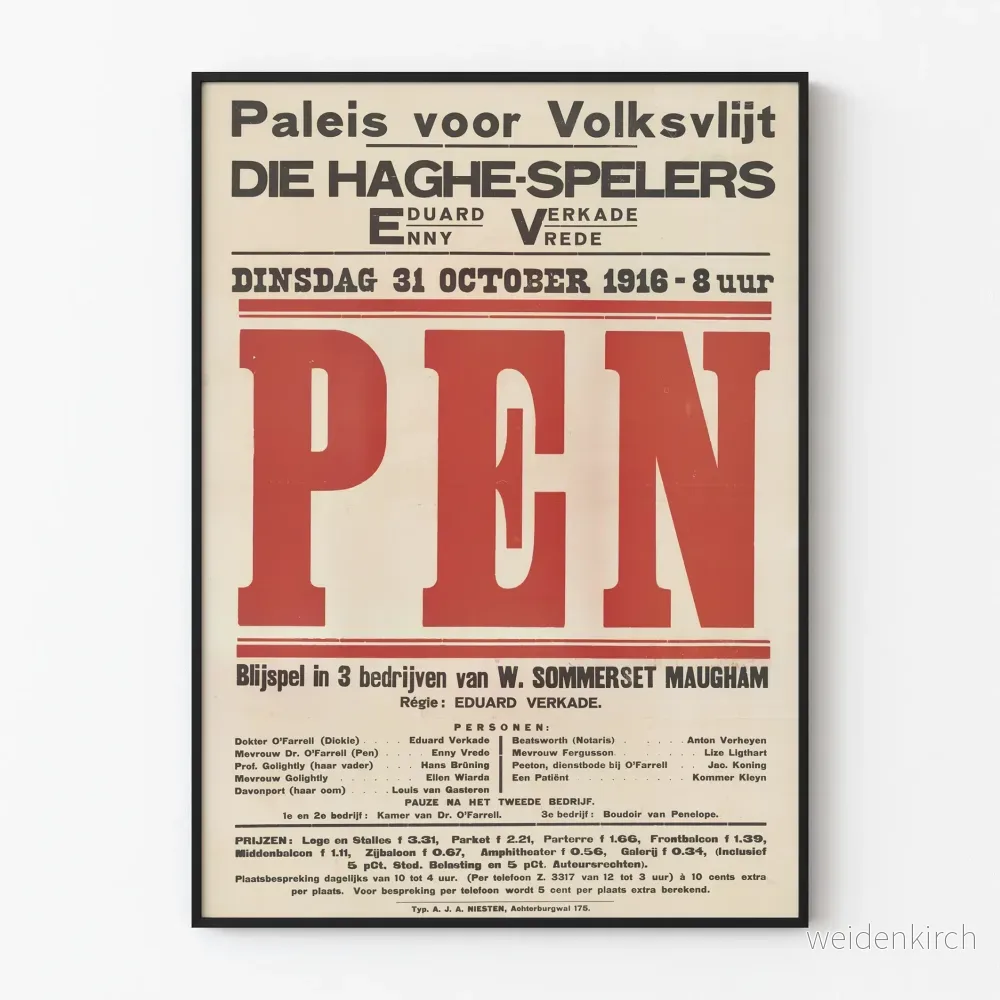 Vintage teateraffisch PEN, 1916