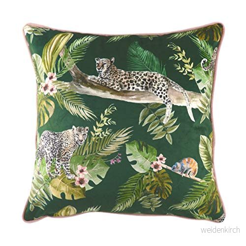 Evans Lichfield Djungel leopard polyester fylld kudde, grön, 43 x cm 5025532529671