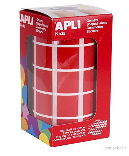 APLI Kids 20,0 mm fyrkantig gomets rulle, röd färg 8410782048770