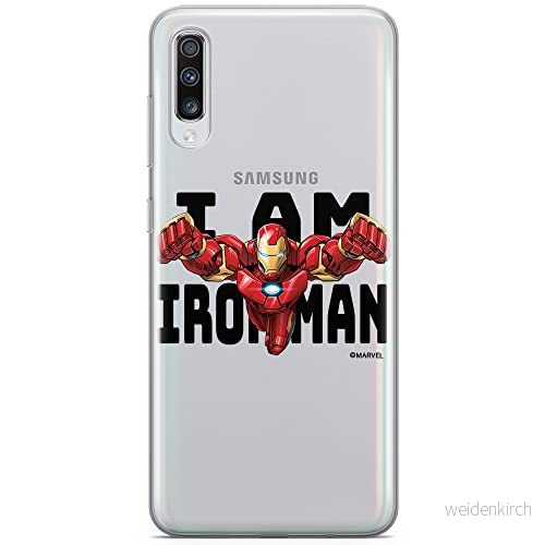 ERT GROUP mobiltelefonfodral för Samsung A70 originalt och officiellt licensierat Marvel mönster Iron Man 028 optimalt anpassad till formen på mobiltelefonen, gedeeltelijk transparant 5904805139987