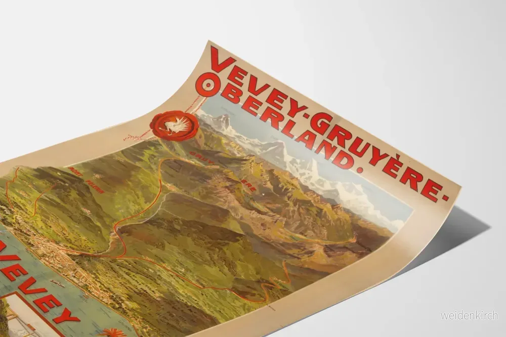 Vintageposter av kartor över Vevey-Gruyère-Oberland - Bild 3