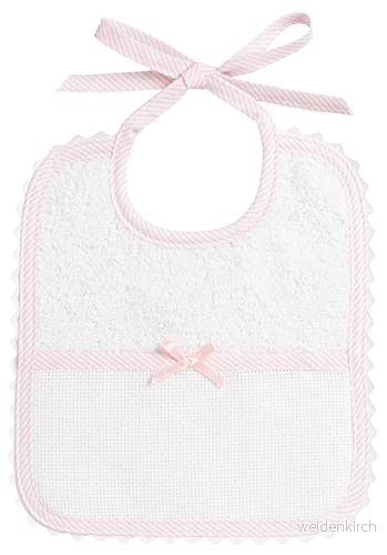Filt babyhaklapp i vit bomullssvamp, Rosa, en storlek 8057017879329