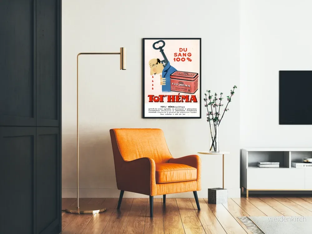 Vintageposter Tot'Héma medicinsk väggdekoration - Bild 2