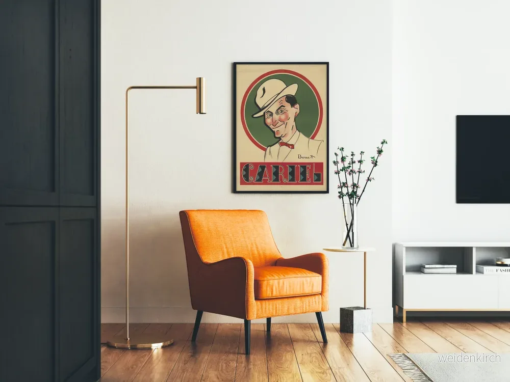 Vintageposter Cariel - Retro väggdekoration för man med hatt - Bild 2