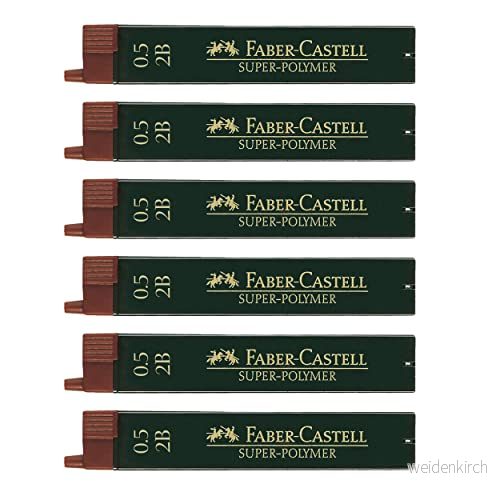 Faber Castell Super polymer 205027 fin blyuppsättning med 6 12 ledningar 0,5 mm hårdhet 2B 4005402050277