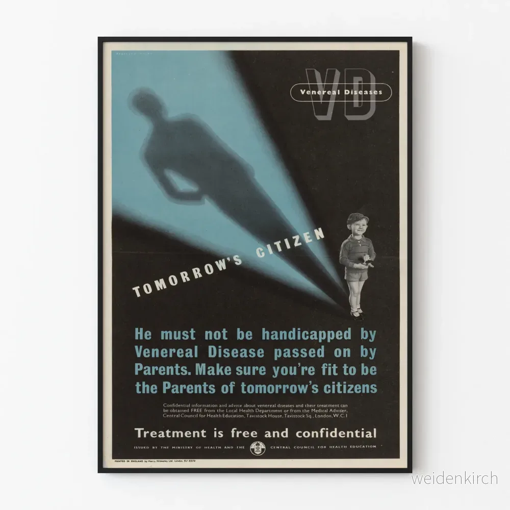 Vintageposter för medvetenhet om sexuellt överförbara sjukdomar