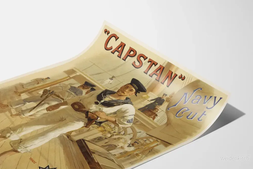 Vintageposter Capstan Navy Cut W.D. & H.O. Wills – Marint väggdekoration - Bild 3
