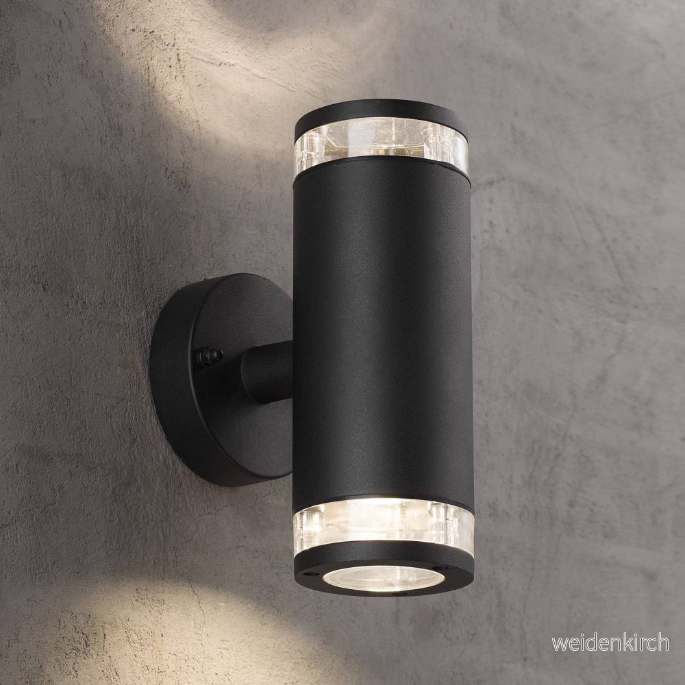 Nordlux Utomhusvägglampa Birk, 2 lampor, svart 5701581363885