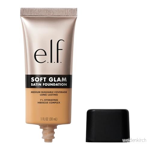 e.l.f. Soft Glam Foundation, medelhög opacitet, långvarig och byggande foundation för en slät, sidenmatt finish, vegansk djurförsöksfri, 32 medium neutral 609332849495