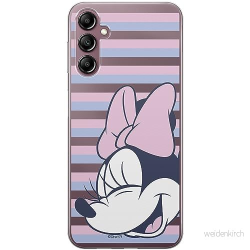 ERT GROUP mobiltelefonfodral för Samsung A14 4G/5G originalt och officiellt licensierat Disney mönster Minnie 022 optimalt anpassad till formen på mobiltelefonen, gedeeltelijk transparant 5905511817732