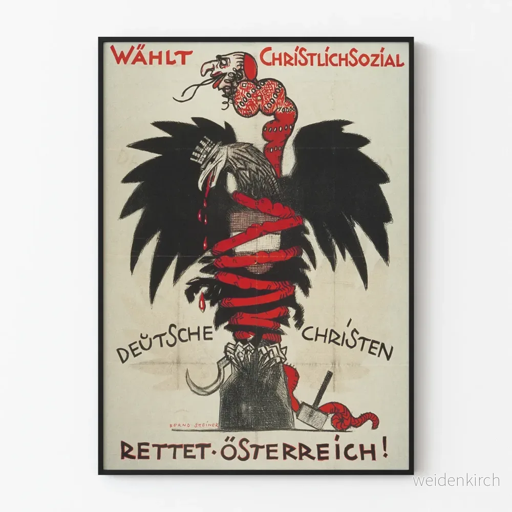 Tysk politisk propagandaffisch Christlichsozial vintage