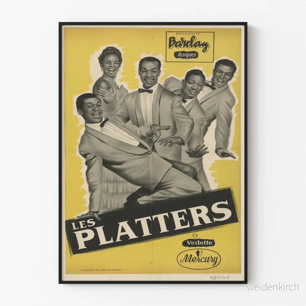 Vintageposter Les Platters - Retro musikväggdekoration