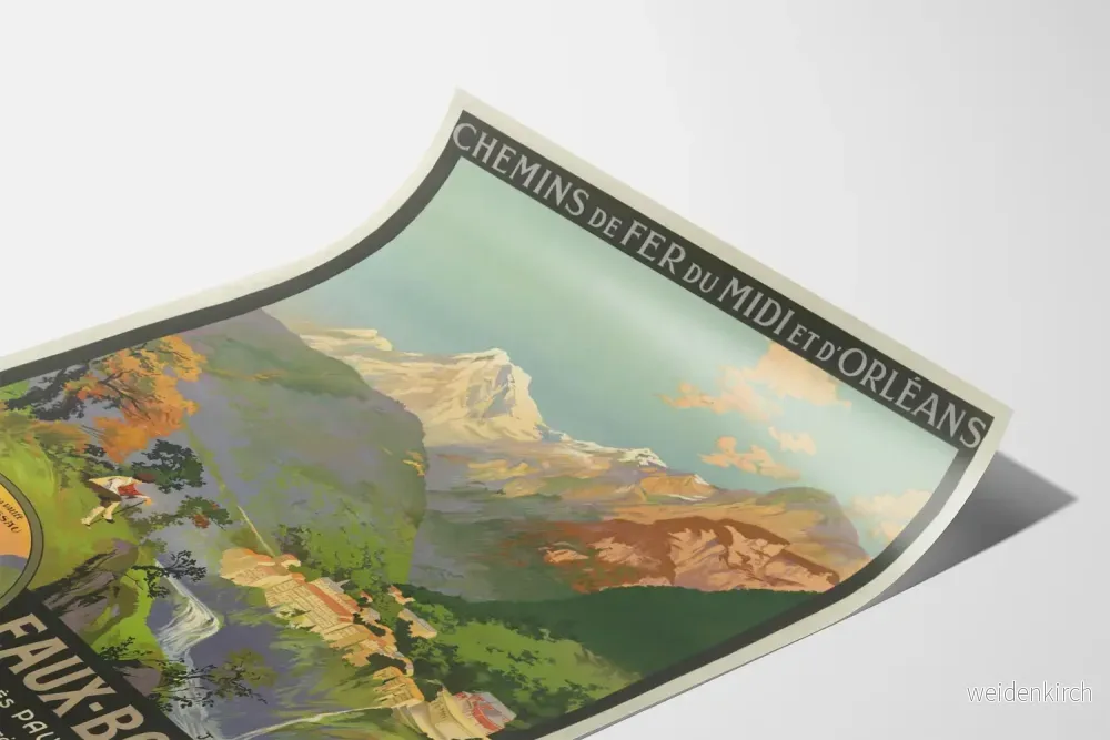 Vintageposter Eaux-Bonnes Pyrenéerna Chemins de Fer du Midi och d'Orléans - Bild 3