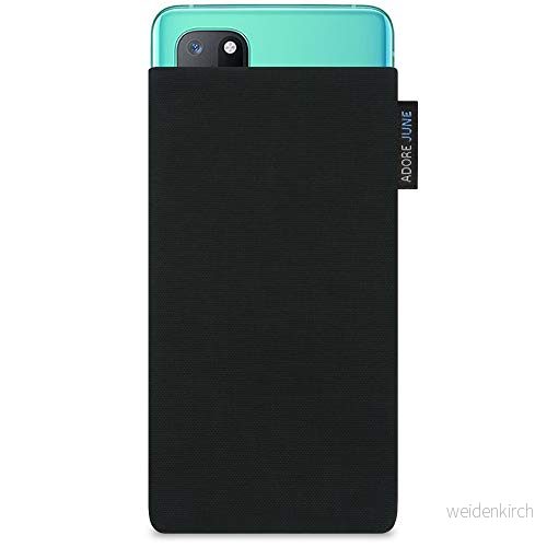 Adore June Klassisk svart väska kompatibel med OnePlus 8T mobilväska av resistent Cordura tyg displayrengöringseffekt, tillverkad i Europa 4260477568762