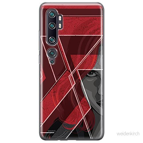 ERT GROUP mobiltelefonfodral för Xiaomi MI NOTE 10 / PRO originalt och officiellt licensierat Marvel mönster Black Widow 002, fodral tillverkad av TPU plast 5904805583551