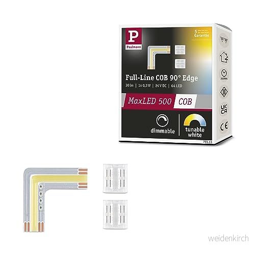 Paulmann 71113 MaxLED 500 LED Strip Full-Line COB Hörn 0 m 0,35 W 1000 lm/m 2133 LED/m Tunable White LED-band Utbyggbar 4000870711132