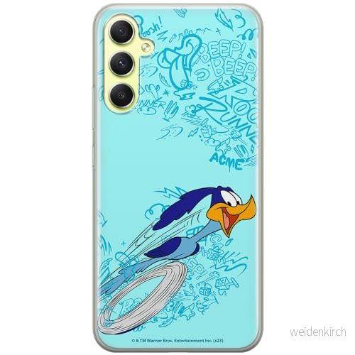 ERT GROUP mobiltelefonfodral för Samsung A34 5G originalt och officiellt licensierat Looney Tunes mönster Roadrunner 004 anpassad till formen på mobiltelefonen, fodral tillverkad av TPU plast 5905795127602