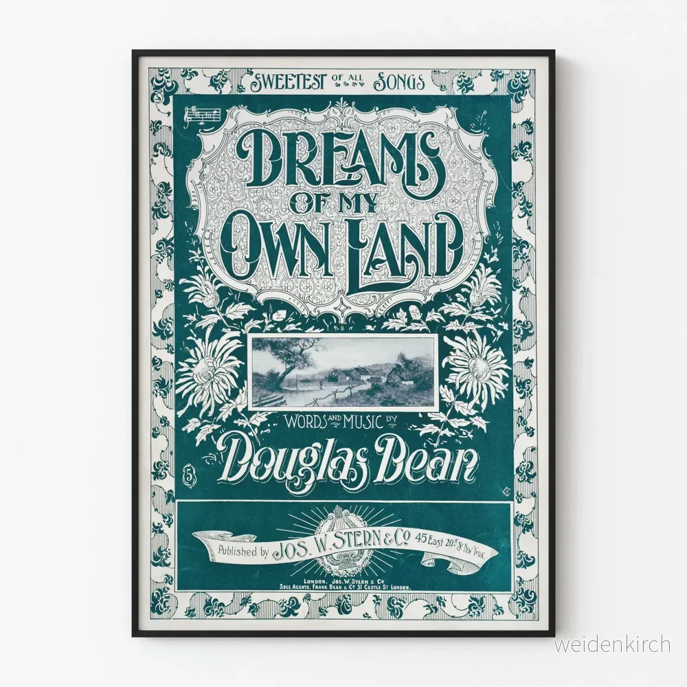 Vintage Dreams of My Own Land – Retro Musikväggdekoration Poster