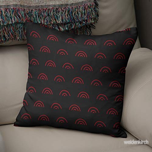 Bonamaison dekorativt kuddöverdrag röd & svart, prydnadskuddöverdrag, heminredning örngott för vardagsrum, soffa, sovrum, storlek: 43 x cm designad och tillverkad i Turkiet 4546680152210