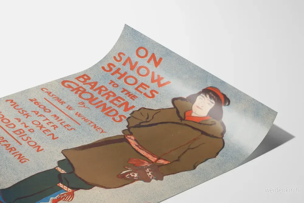 Vintageposter On Snow Shoes till de karga markerna – Retro väggdekoration - Bild 3