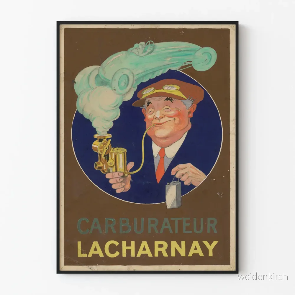 Vintageaffisch Carburateur Lacharnay