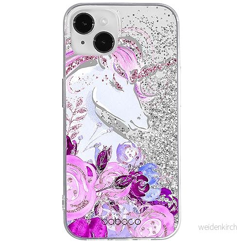 ERT GROUP mobiltelefonfodral för Apple Iphone 14 PLUS originalt och officiellt licensierat Babaco mönster Unicorn 006 optimalt anpassad till formen på mobiltelefonen, med glitter overflow effekt 5905511609733