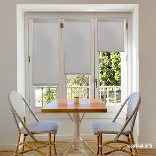 Blindecor slät Aure OHNE WERKZEUG ljusgenomsläpplig rulle, polyester, silvergrå, 107 x 180 cm 8434363067271