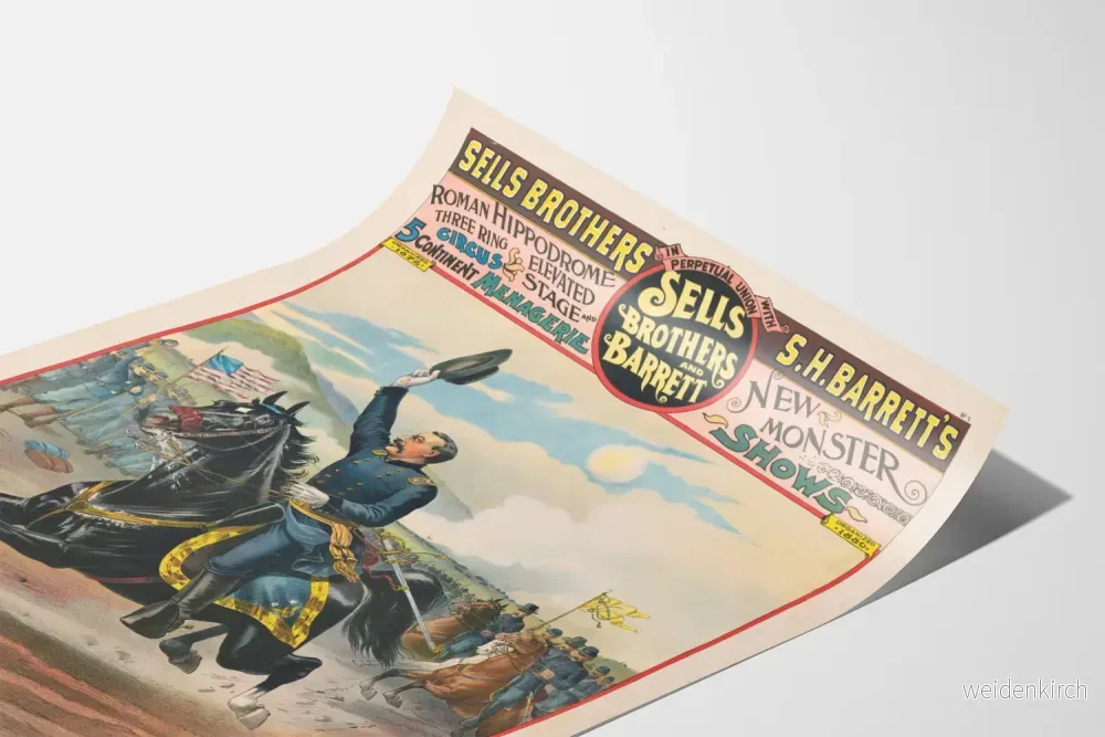 Vintageposter Sells Brothers och Barrett - Sheridan till häst - Bild 3
