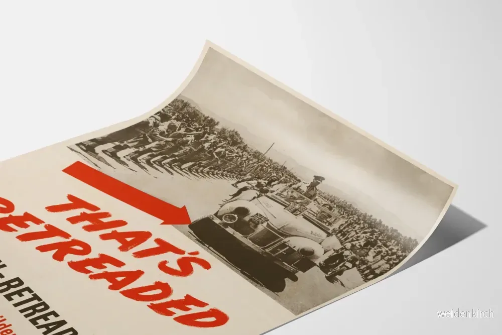 Vintagepropagandaposter om däckåterkonstruktion - Bild 3