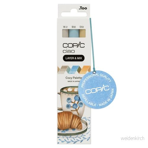 COPIC Ciao lager & mixpenna set med 3 mysiga palettmarkörer, konst, hantverk, färgning, grafik, överstrykningspennor, design, anime manga 4013695266763