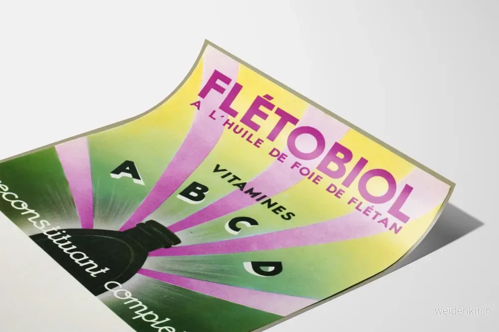 Vintage reklamposter för Flétobiol med torskleverolja - Bild 3
