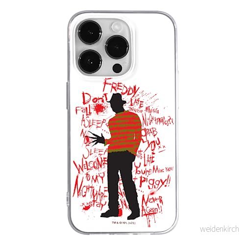 ERT GROUP mobiltelefonfodral för Iphone 14 PRO originalt och officiellt licensierat Horror mönster Nightmare of Elm Street 010 anpassad till formen på mobiltelefonen, fodral tillverkad av TPU plast 5905511094393