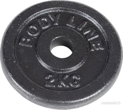 2 kg gjutjärnskiva för skivstång, hantel och tyngdlyftningsträning diameter 25 mm gym, fitness, hemträning 8000866198646