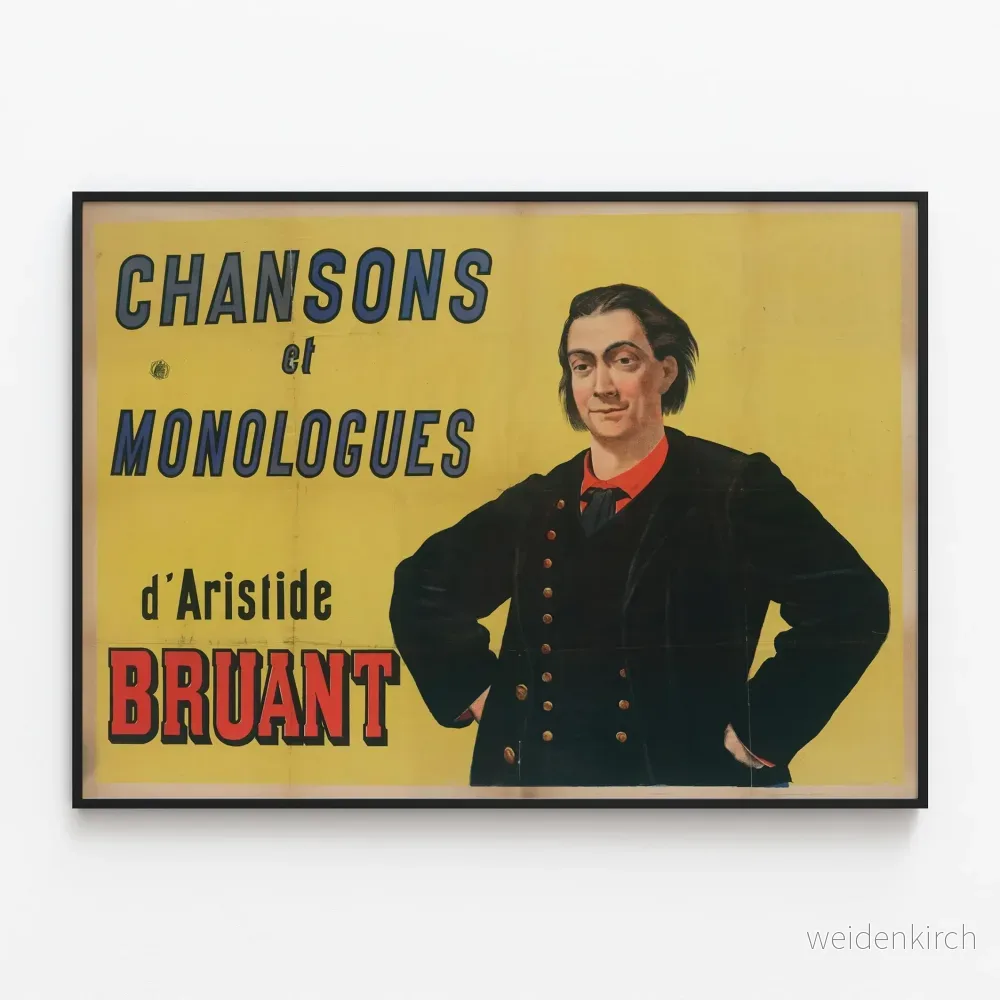Vintageposter med sånger och monologer av Aristide Bruant