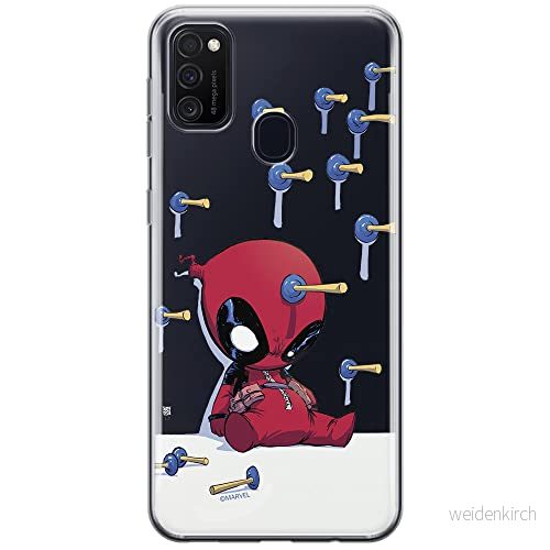 ERT GROUP mobiltelefonfodral för Samsung M21 originalt och officiellt licensierat Marvel mönster Deadpool 005 optimalt anpassad till formen på mobiltelefonen, gedeeltelijk transparant 5903537836348