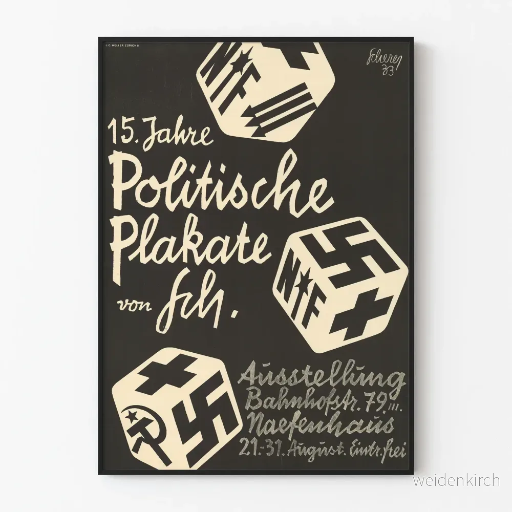 Vintageposter för 15 år av Politiska Affischer - politisk väggdekoration i svartvitt