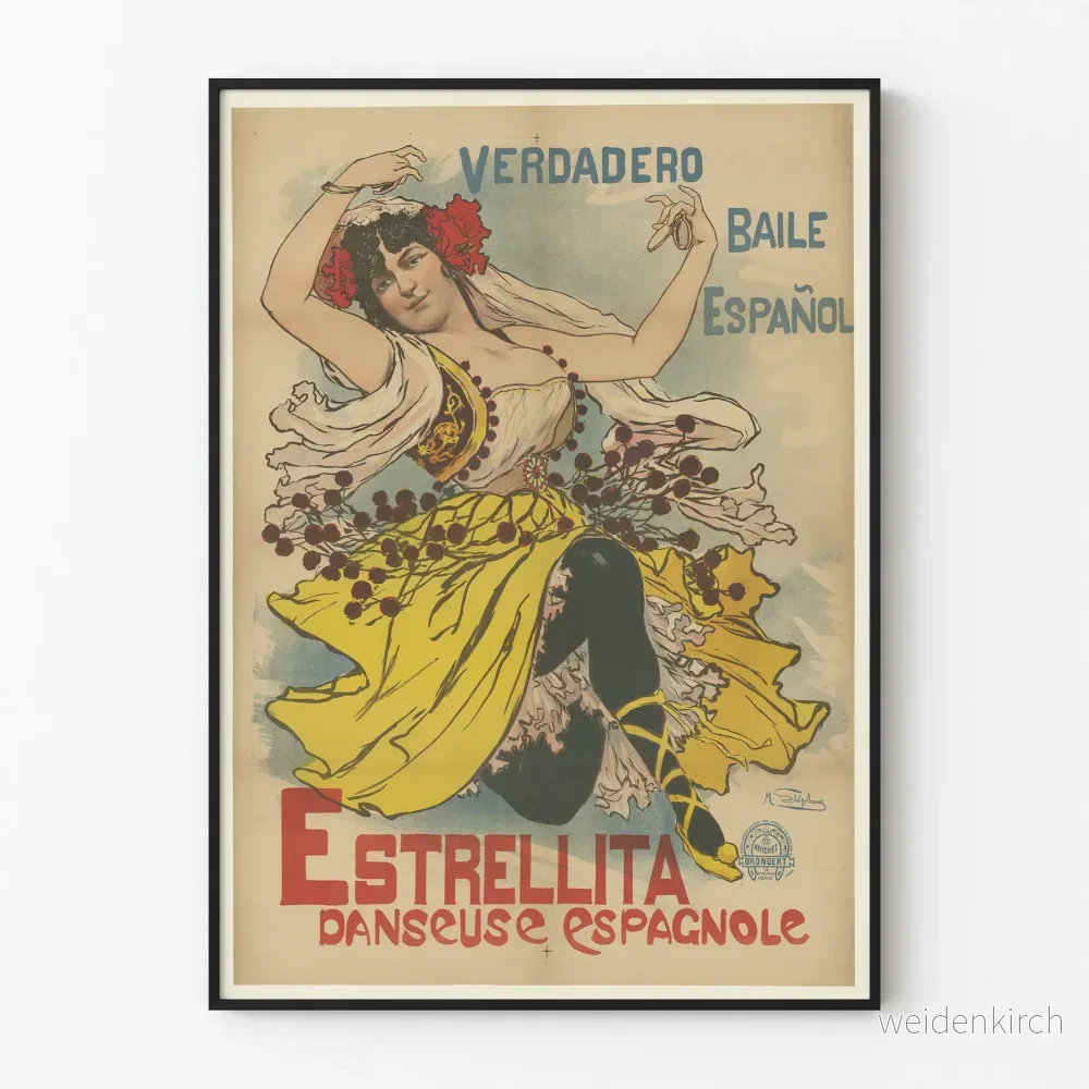 Vintageposter Estrellita Dansare Spansk Väggdekoration