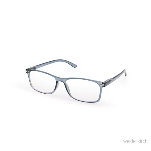 Contacta, Ultraflat läsglasögon för män och kvinnor, ultraplatt läsglasögon, fick halvgenomskinlig ram med flexstänger, låda, 20 g 8054529516971